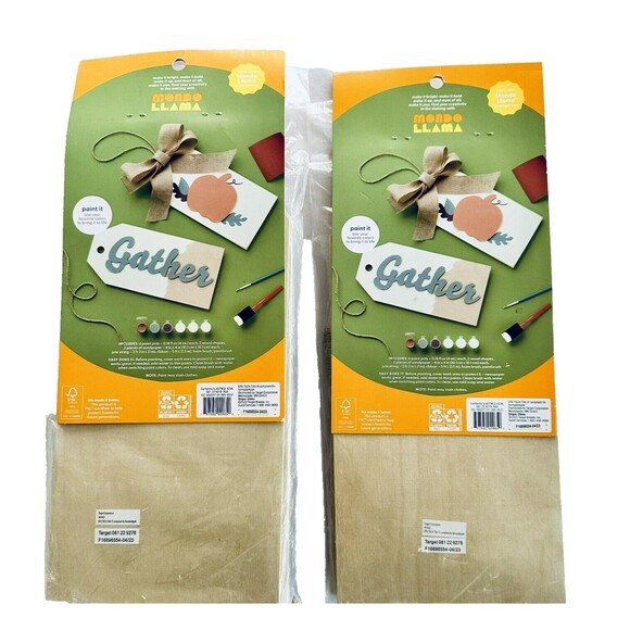 NEW 4 Paint Your Own Hanging Signs Gather Pumpkins Thanksgiving Paint Party Sets - Picture 1 of 5